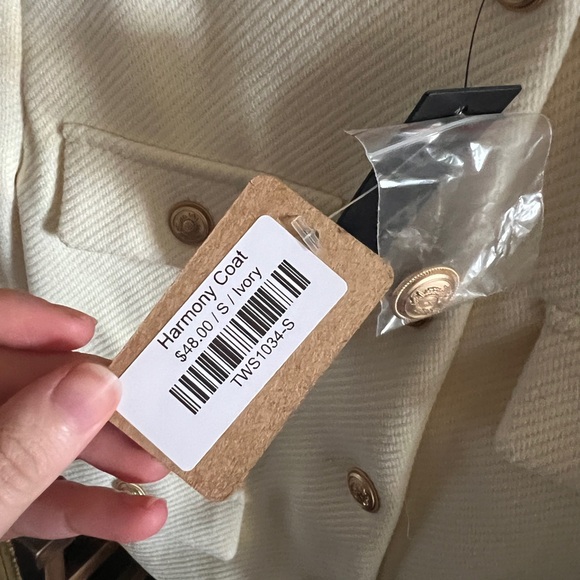 NWT Studio Women's Cream Textured Blazer - Picture 5 of 5